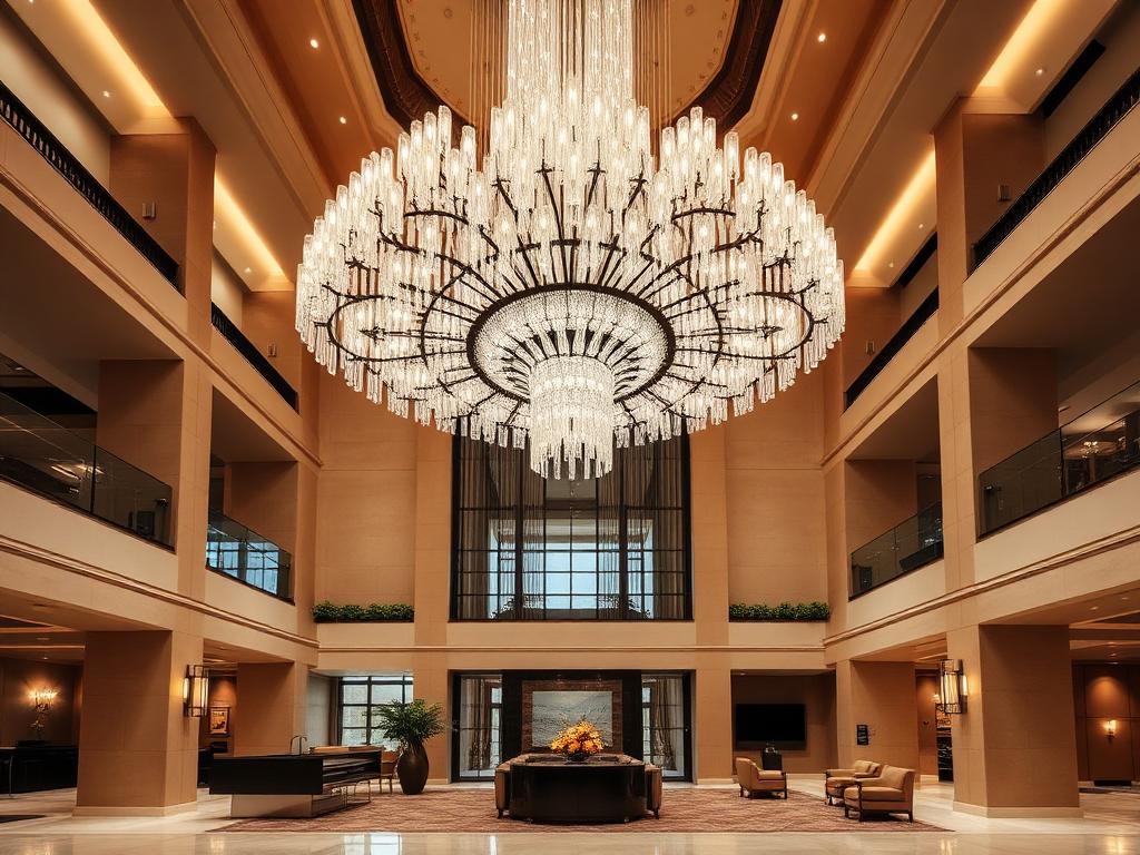 Grand hotel lobby chandelier